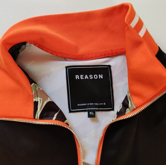 Reason Brand Camo Zip Up Orange Jacket from New Yo - Picture 3 of 5